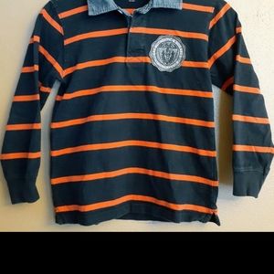 Gap Kids Long Sleeve Striped Polo, Medium